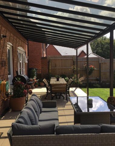 Large veranda over patio