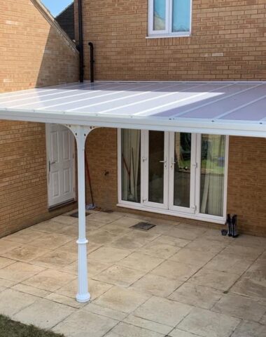 White veranda over patio