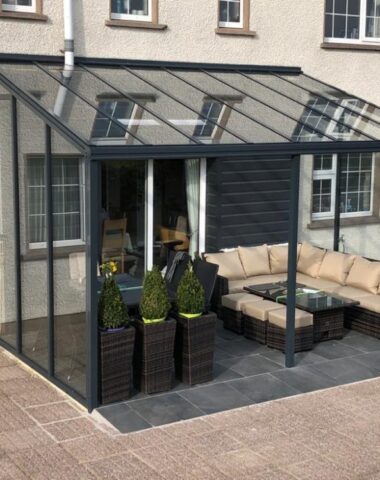 Glass room at back of house